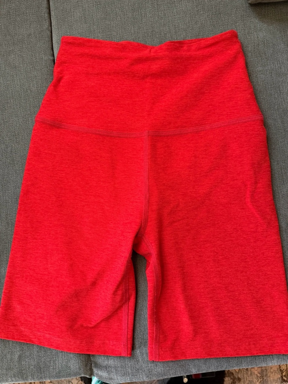 Beyond Yoga Red High-Waist Bike Shorts